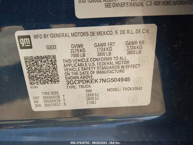 Chevrolet Silverado 1500 Lt 2022 3GCPDKEK7NG504945 Image 9