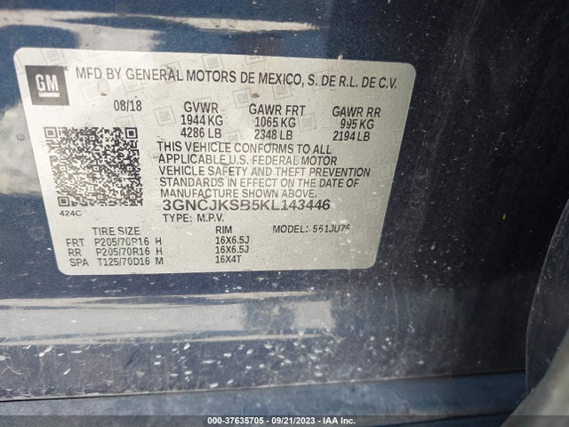 Chevrolet TRAX LS 2019 3GNCJKSB5KL143446 Image 15