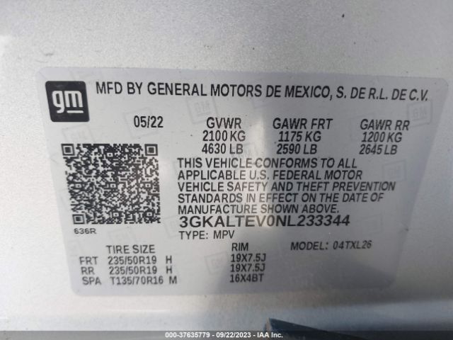 3GKALTEV0NL233344 GMC Terrain Sle