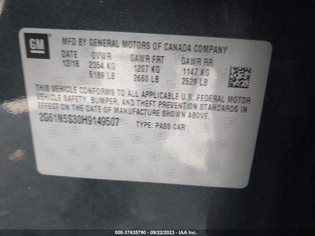 2G61N5S30H9149507 Cadillac XTS LUXURY