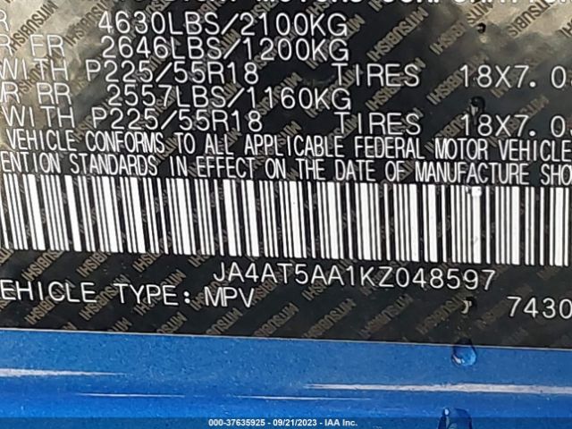 JA4AT5AA1KZ048597 Mitsubishi Eclipse Cross Sel