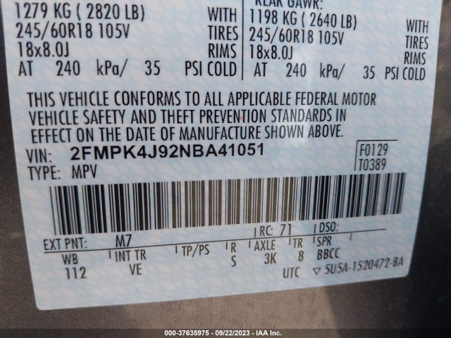 Ford Edge Sel/st-line 2022 2FMPK4J92NBA41051 Image 9