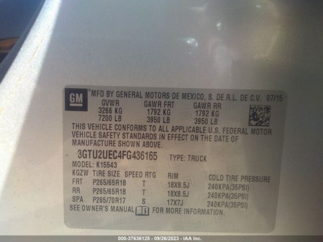 3GTU2UEC4FG436165 GMC Sierra 1500 Sle