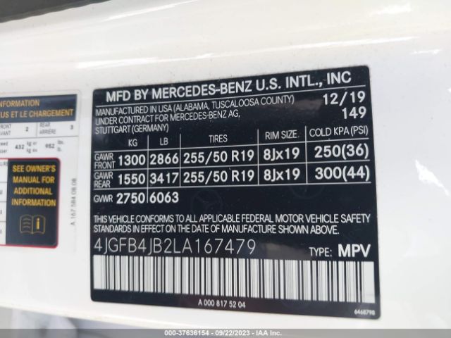 4JGFB4JB2LA167479 Mercedes-Benz Gle Gle 350