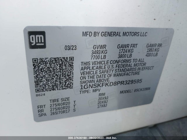 Chevrolet Suburban Premier 2023 1GNSKFKD8PR329595 Image 9
