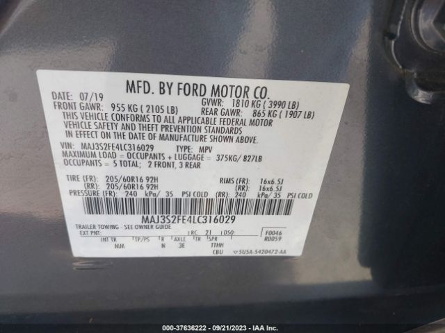 MAJ3S2FE4LC316029 Ford ECOSPORT S