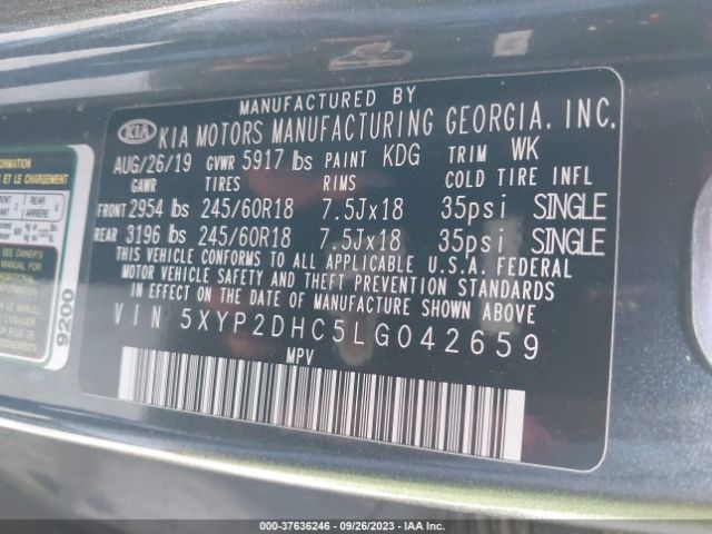 5XYP2DHC5LG042659 KIA Telluride Lx