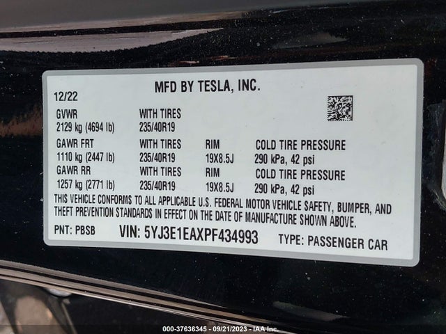 2023 TESLA MODEL 3 5YJ3E1EAXPF434993 Photo 8