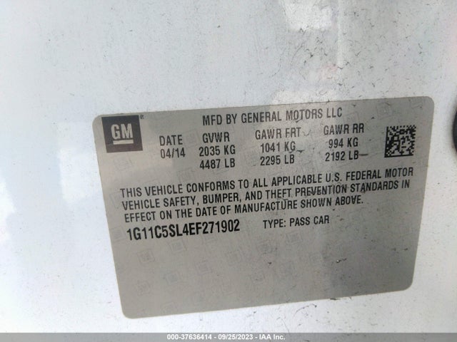 Chevrolet MALIBU LT 2014 1G11C5SL4EF271902 Image 9