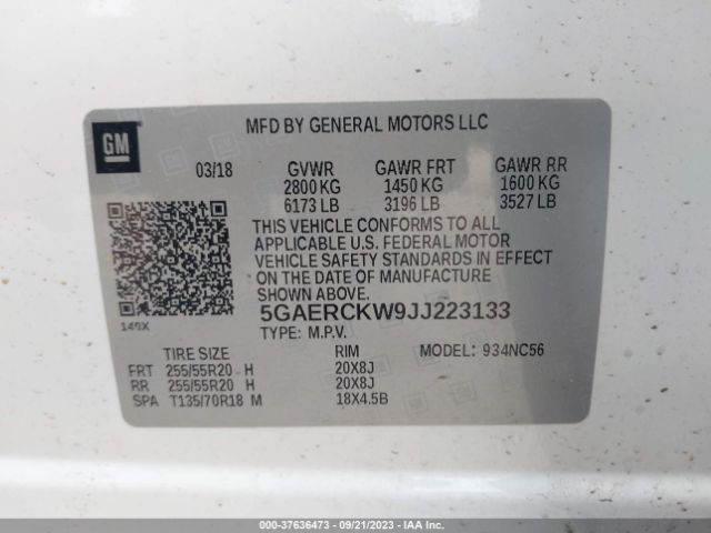 5GAERCKW9JJ223133 Buick Enclave Premium