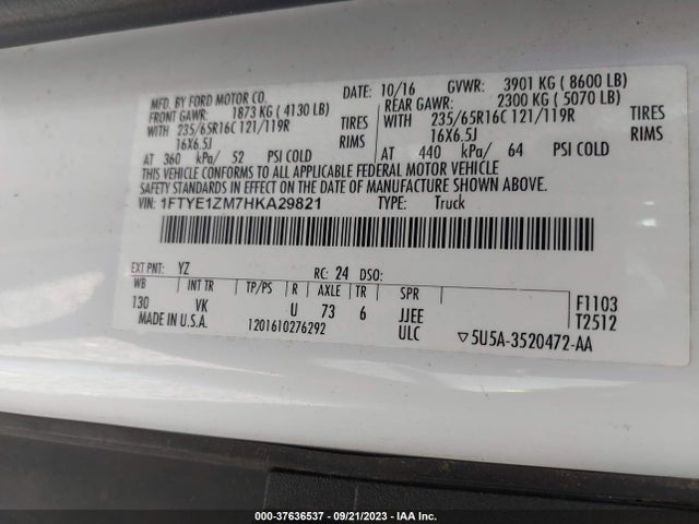 1FTYE1ZM7HKA29821 Ford 2017