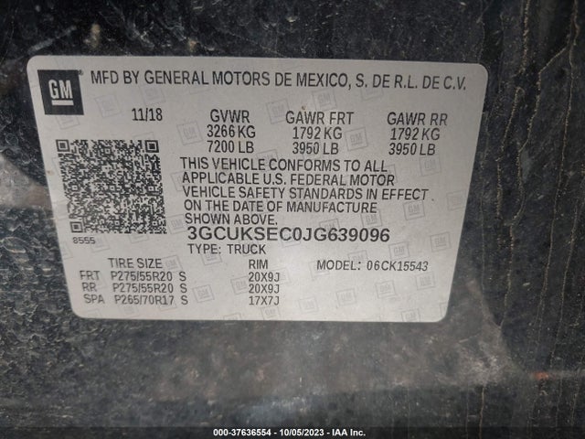 Chevrolet Silverado 1500 Ltz 2018 3GCUKSEC0JG639096 Image 9