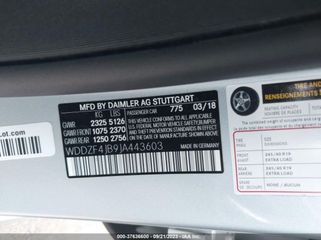 WDDZF4JB9JA443603 Mercedes-Benz E-class E 300