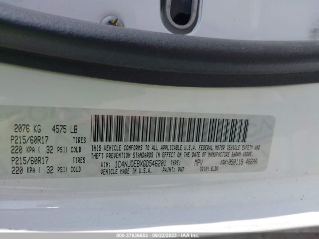 1C4NJDEBXGD546201 Jeep Compass High Altitude Edition