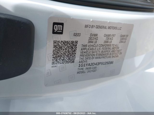 2023 CHEVROLET CORVETTE 1G1YA2D43P5125086 Photo 8