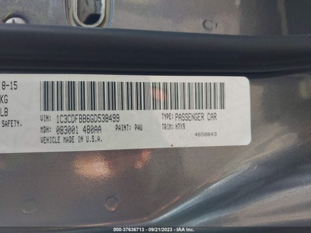1C3CDFBB6GD538499 Dodge DART SXT