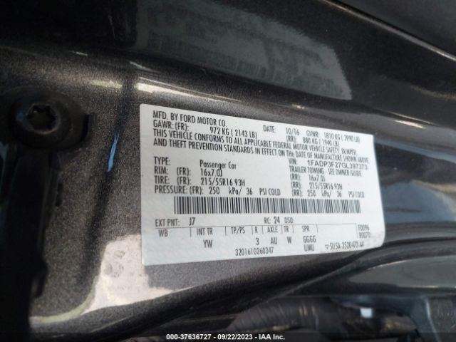 1FADP3F27GL397373 Ford FOCUS SE
