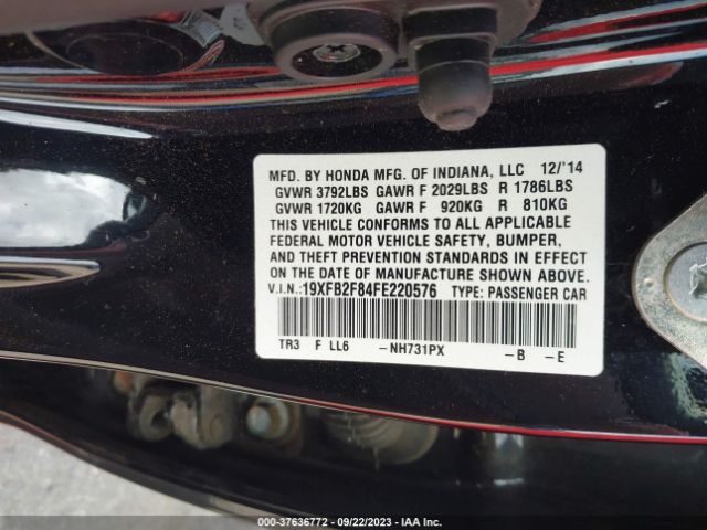 19XFB2F84FE220576 Honda Civic Sedan Ex