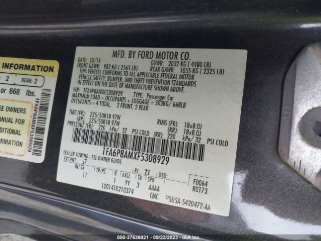 1FA6P8AMXF5308929 Ford Mustang V6