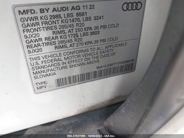 WA1LXBF71PD009019 Audi Q7 Premium Plus