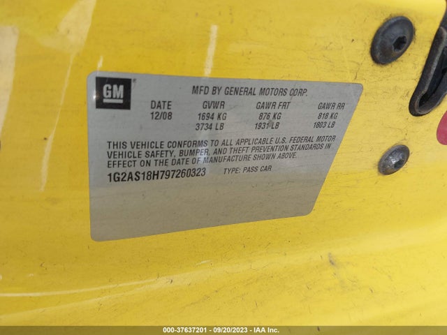 2009 PONTIAC G5 VIN: 1G2AS18H797260323