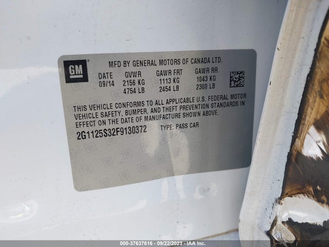 Chevrolet Impala 2lt 2015 2G1125S32F9130372 Image 9