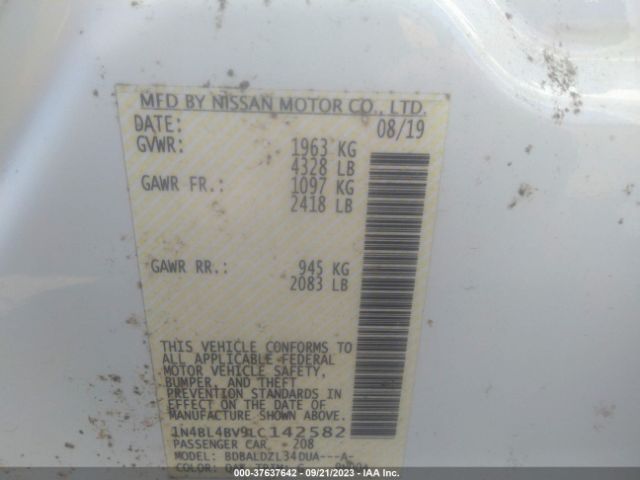 1N4BL4BV9LC142582 Nissan Altima S Fwd