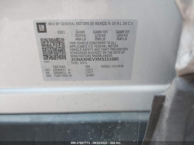 Chevrolet EQUINOX LS 2021 3GNAXHEVXMS151680 Image 9