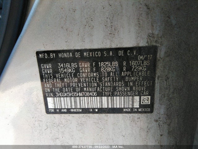 Honda FIT LX 2017 3HGGK5H55HM708406 Image 9