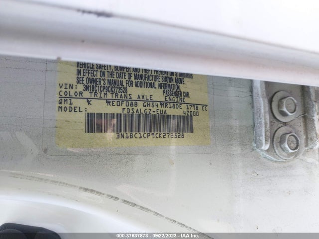 2012 NISSAN VERSA SL VIN: 3N1BC1CP9CK272528