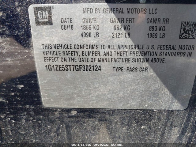 Chevrolet MALIBU LT 2016 1G1ZE5ST7GF302124 Image 9