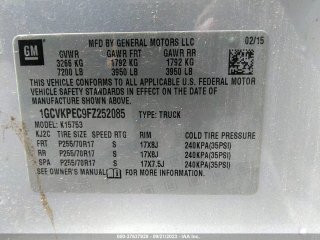 Chevrolet Silverado 1500 Ls 2015 1GCVKPEC9FZ252085 Image 9
