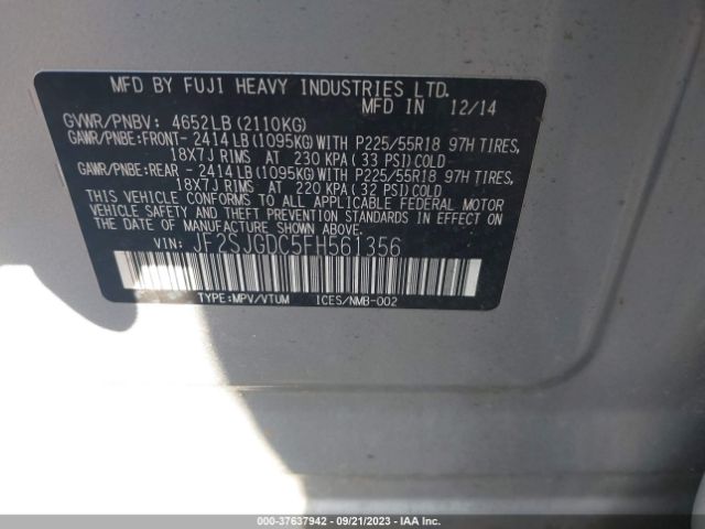 JF2SJGDC5FH561356 Subaru Forester 2.0xt Premium