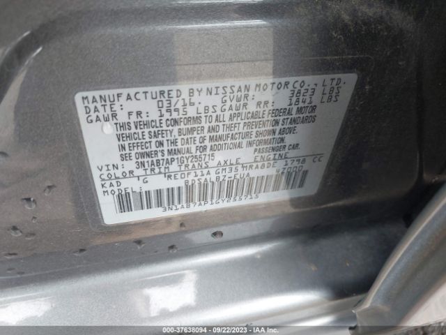 3N1AB7AP1GY255715 Nissan Sentra Sr/sl/s/sv/fe+ S