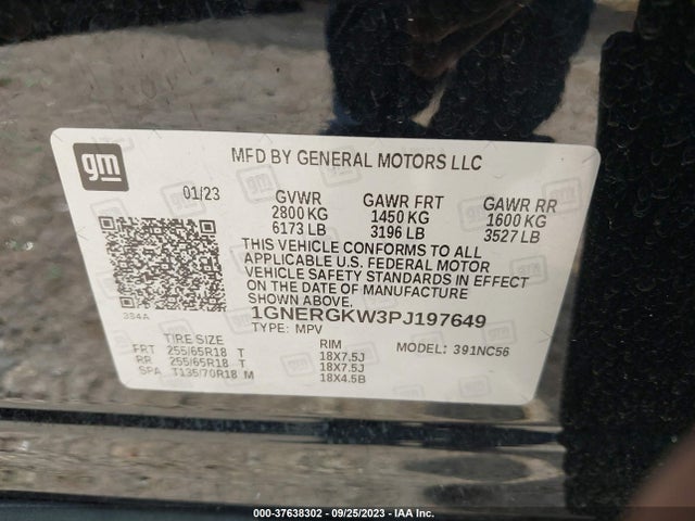 Chevrolet Traverse Lt Cloth 2023 1GNERGKW3PJ197649 Image 9