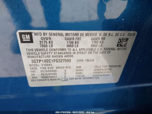 3GTP1VEC1FG327569 GMC Sierra 1500 Slt
