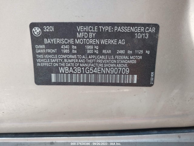 BMW 320i 2014 WBA3B1G54ENN90709 Image 9