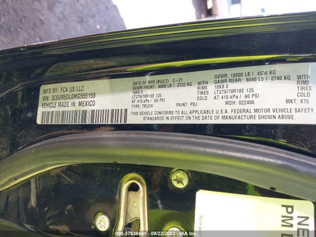 3C6UR5DL0MG555158 RAM 2500 Big Horn