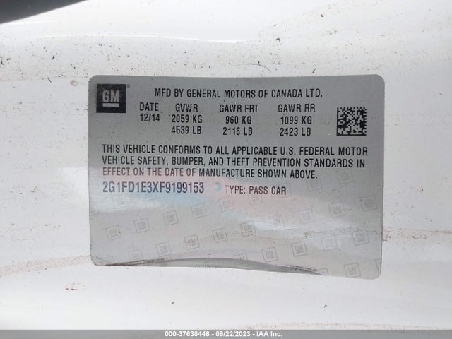 Chevrolet CAMARO LT 2015 2G1FD1E3XF9199153 Image 16