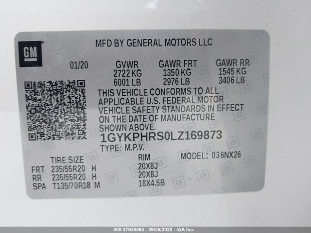 Cadillac Xt6 Awd Sport 2020 1GYKPHRS0LZ169873 Image 9