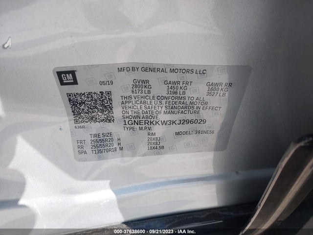 Chevrolet Traverse Premier 2019 1GNERKKW3KJ296029 Image 9