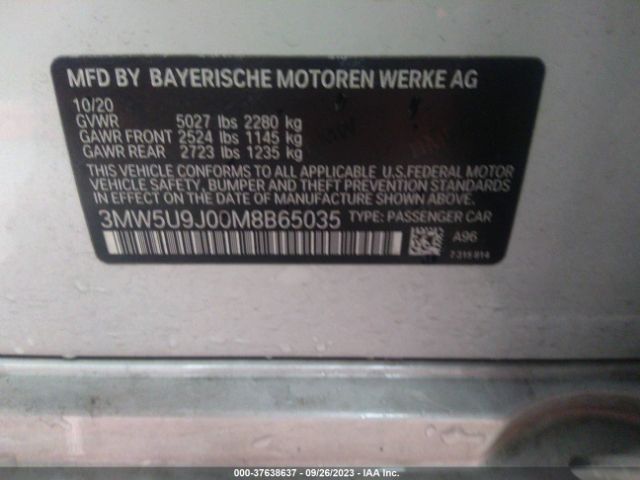 3MW5U9J00M8B65035 BMW 3 Series M340i Xdrive