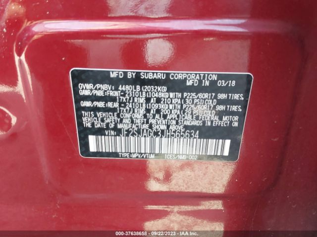 JF2SJAGC3JH565634 Subaru Forester Premium