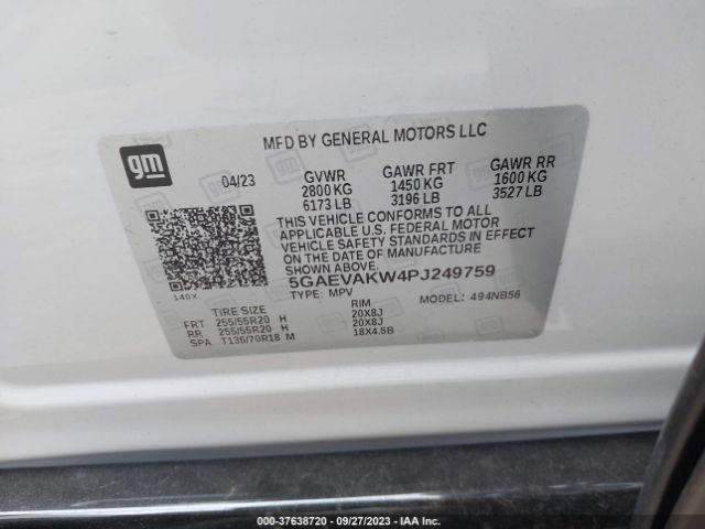 5GAEVAKW4PJ249759 Buick Enclave Essence