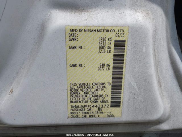 1N4AL3AP4FC442172 Nissan Altima 2.5 Sl