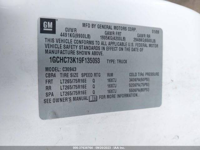 2009 CHEVROLET SILVERADO 3500HD 1GCHC73K19F135093 Photo 8