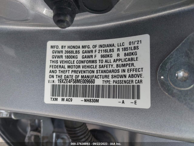 Honda INSIGHT EX 2021 19XZE4F58ME009660 Image 9