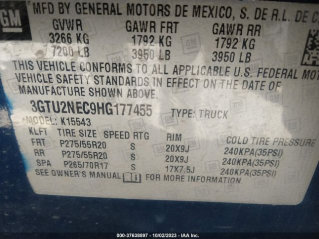 3GTU2NEC9HG177455 GMC Sierra 1500 Slt