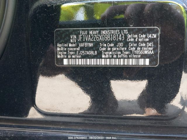 JF1VA2Z6XG9818143 Subaru Wrx Sti Limited
