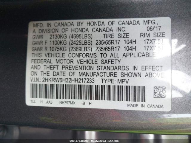 2HKRW6H32HH217233 Honda CR-V LX